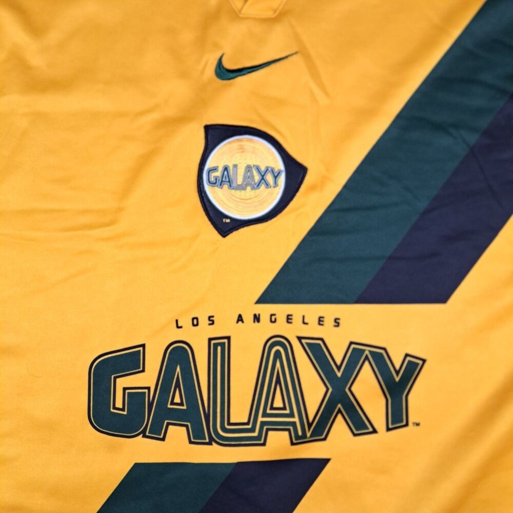 Nike LA Galaxy Soccer Jersey Mens L Yellow MLS - Picture 3 of 11